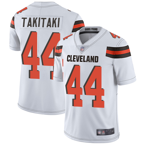 Cleveland Browns Sione Takitaki Men White Limited Jersey #44 NFL Football Road Vapor Untouchable->cleveland browns->NFL Jersey